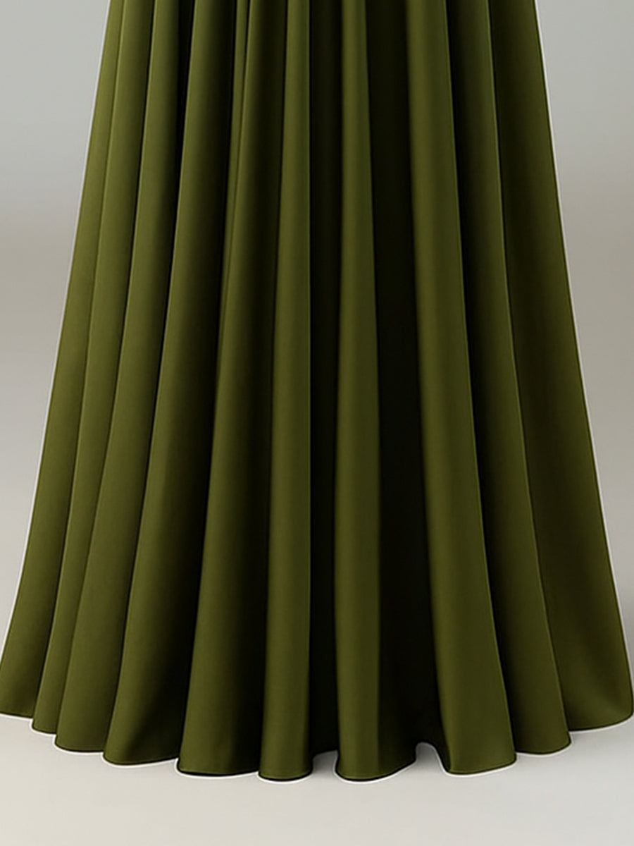 A-Line Sleeveless Long Bridesmaid Dress