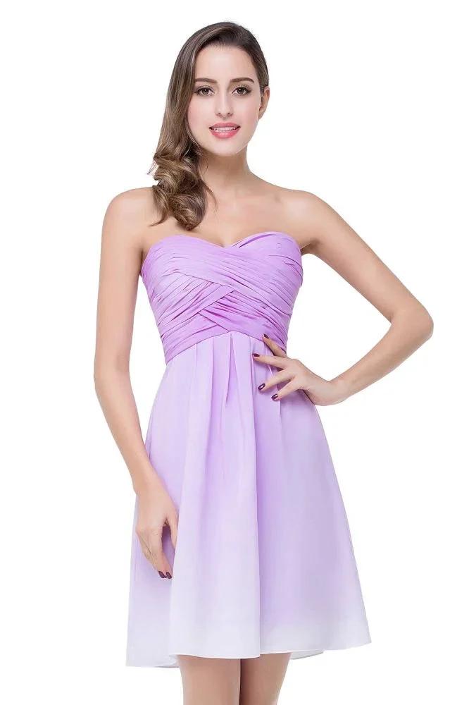 A-line Strapless Chiffon Bridesmaid Dress with Draped by misshow.com