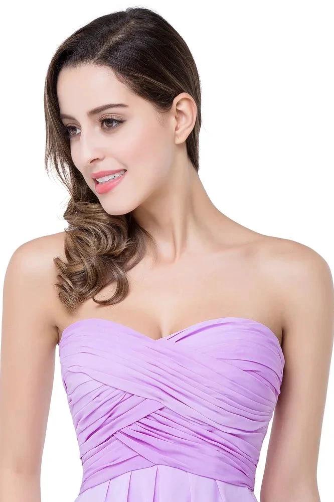 A-line Strapless Chiffon Bridesmaid Dress with Draped (ZD13067)
