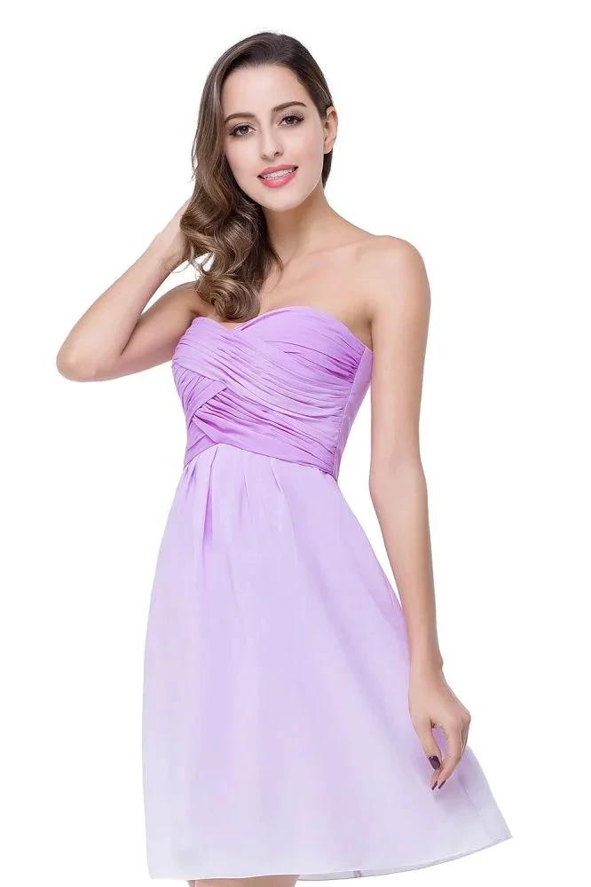 A-line Strapless Chiffon Bridesmaid Dress with Draped (ZD13067)