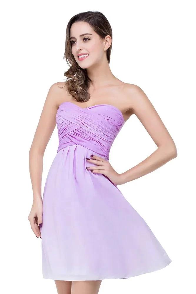 A-line Strapless Chiffon Bridesmaid Dress with Draped (ZD13067)
