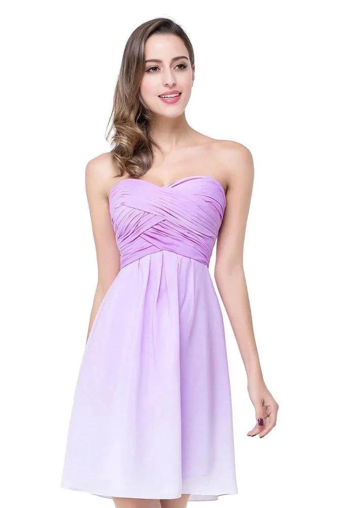 A-line Strapless Chiffon Bridesmaid Dress with Draped (ZD13067)