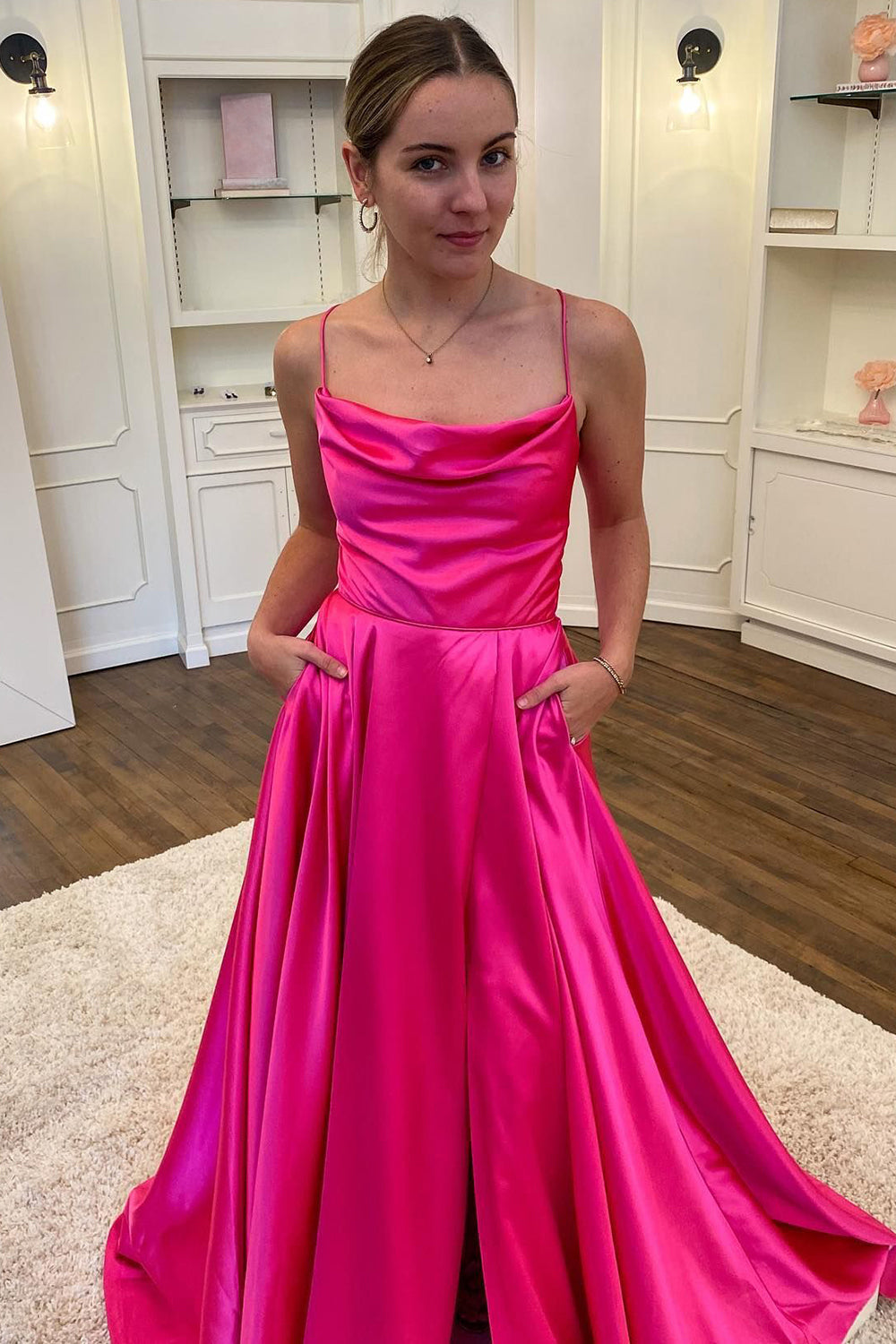 A-line Spaghetti Straps Corset Back Prom Dress - FashionDia