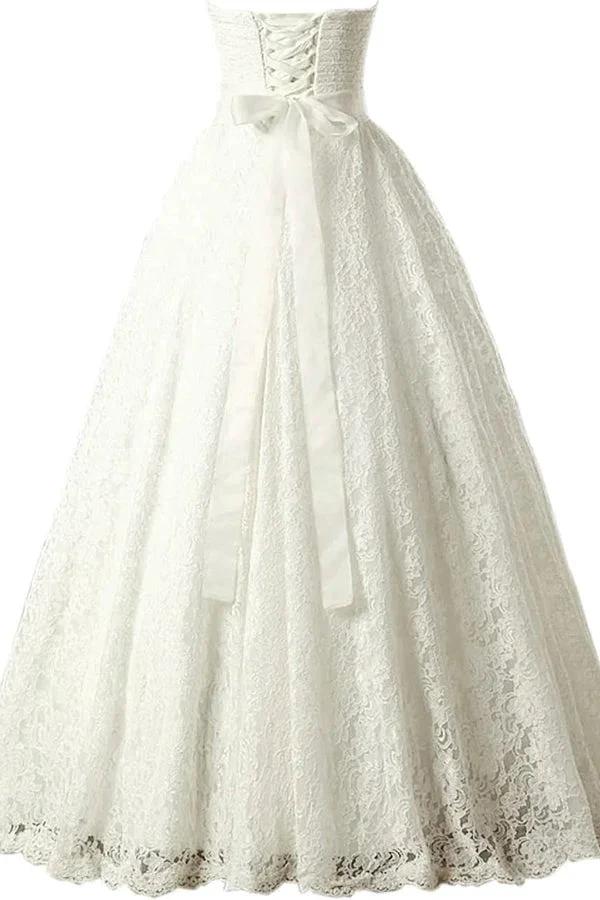 A-line Sweetheart Elegant Wedding Dresses Strapless Bridal Gown (ZD16106)