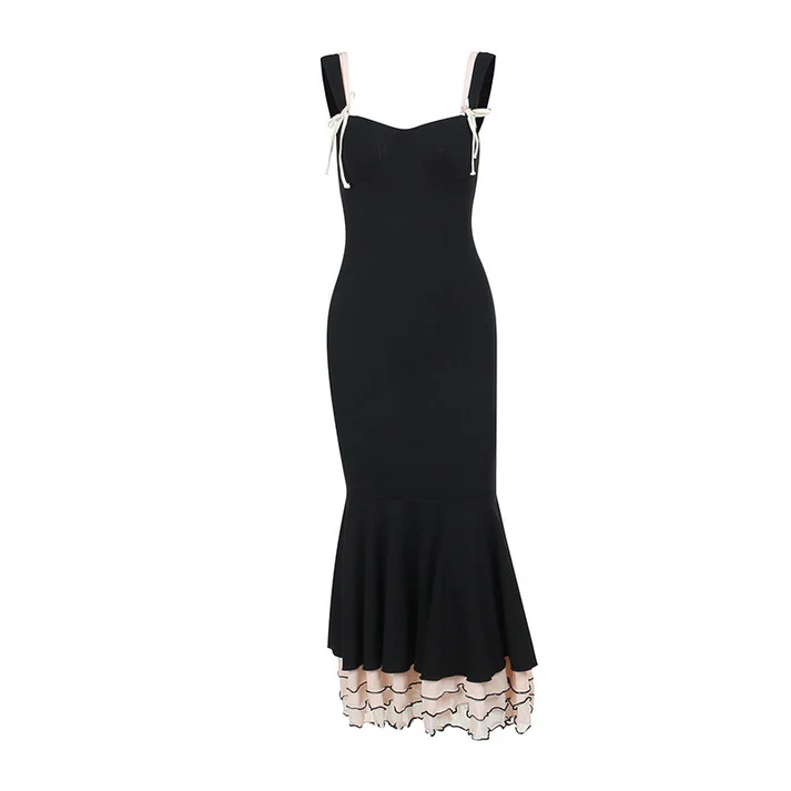 Elegant Black Mermaid Long Prom Dress Sweet Party Evening Gown - View 2 | FashionDia