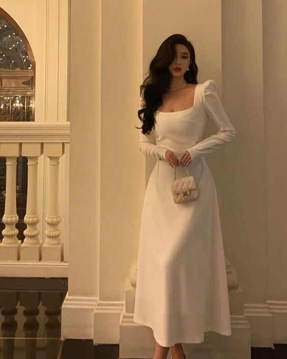 Ivory Long Sleeves Prom Dresses Party Dress - FashionDia
