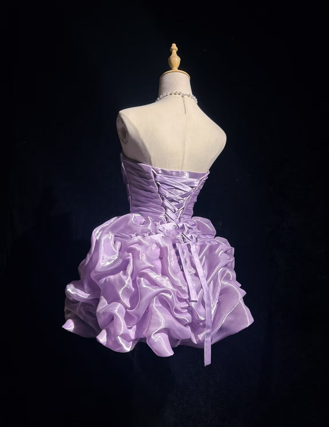 Strapless A Line Light Purple Short Birthday Dress Homecoming Dress J7977