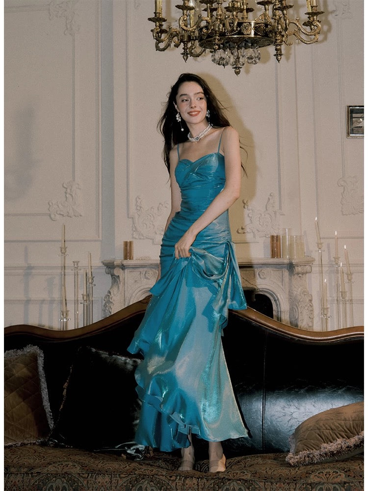 Chic Green Straps Sweetheart Long Formal Dress, Green Prom Dress Evening Dress fg6521