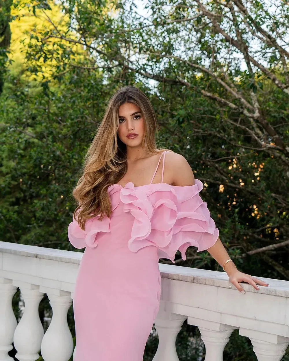 Elegant Pink Straight Long Evening Dresses Chiffon Off the Shoulder Wavy Pleats Women Formal Party Dress Prom Gowns