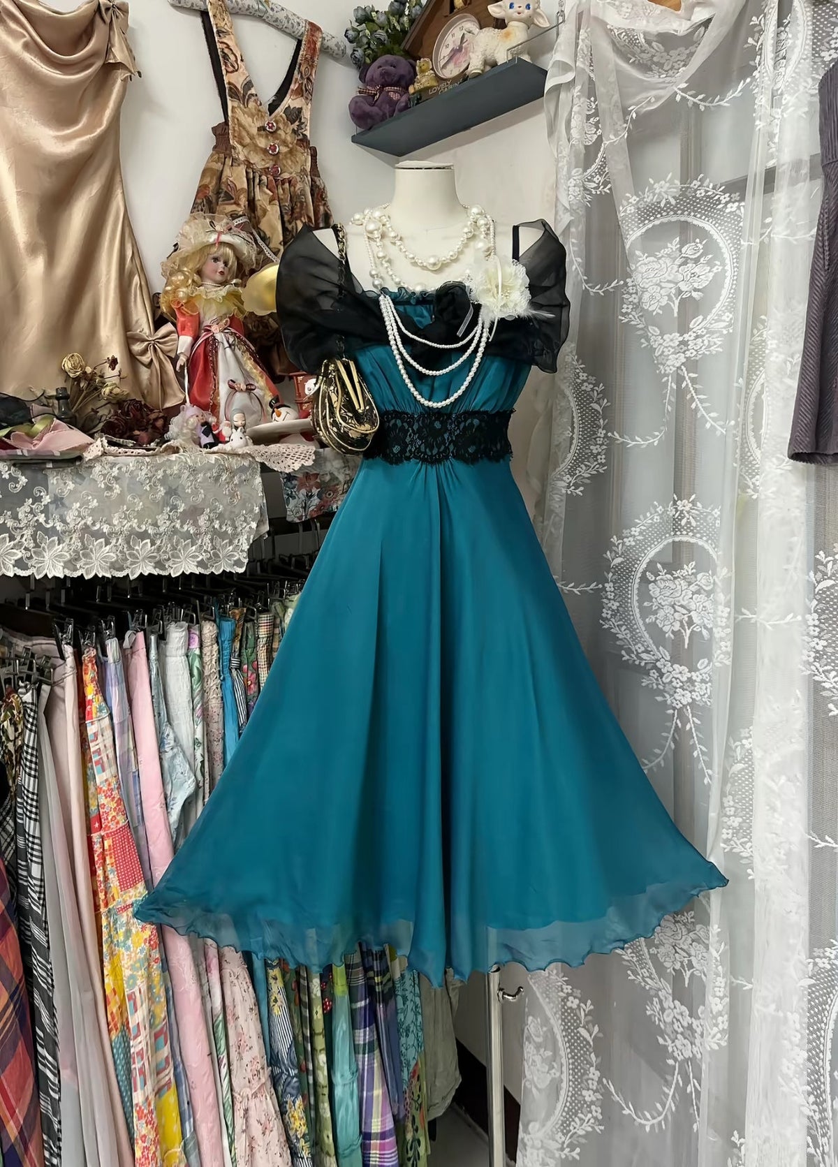 A Line Short Formal Evening Dress Chiffon Party Gown J8498