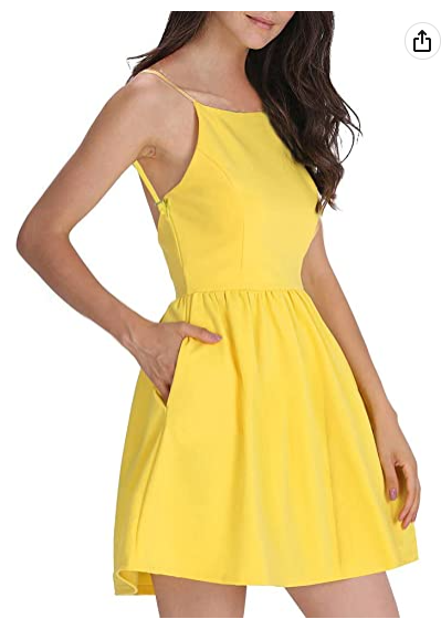 Women Sexy Spaghetti Strap Party Dress Open Back Homecoming Dress Back to School Dress - FashionDia