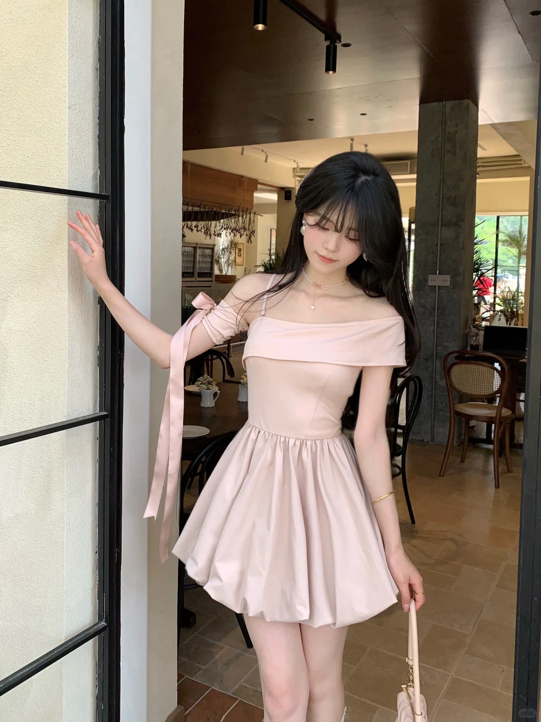 Elegant Off-the-Shoulder Pink A-Line Short Party Dress Homecoming Dress - FashionDia