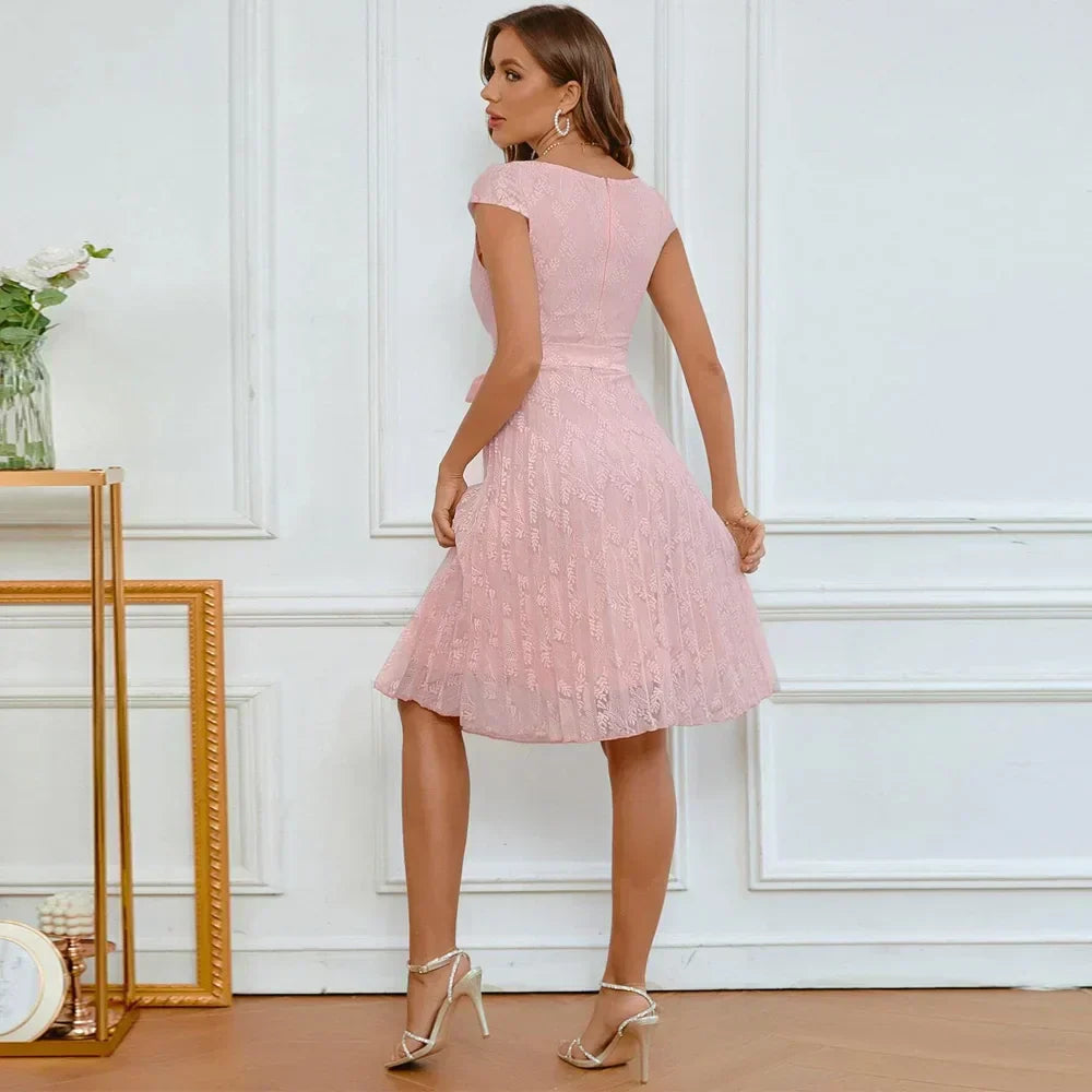 Chloe Minimalist Lace Cocktail Dress Designer Edit