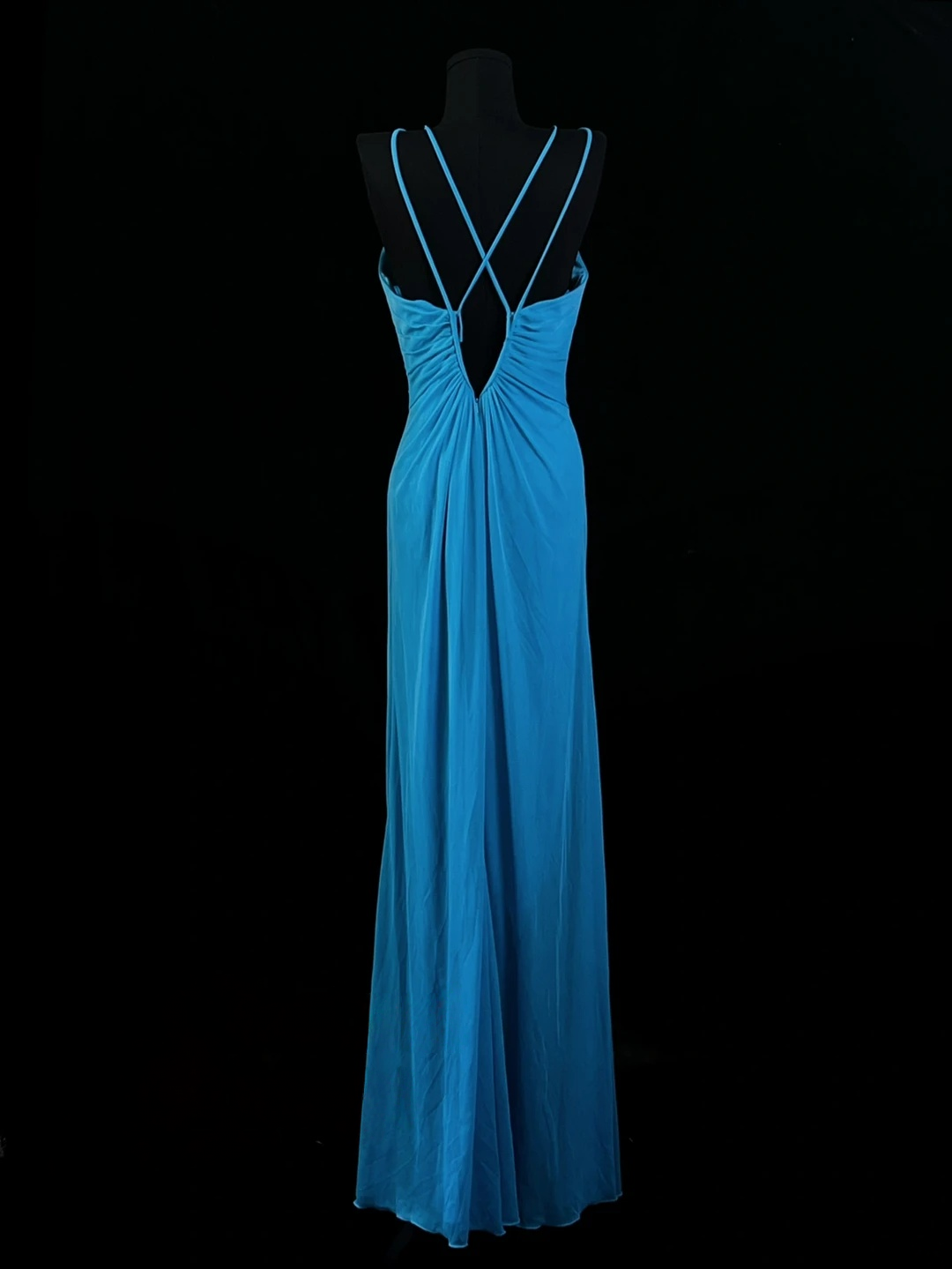 A Line Blue Chiffon Wedding Guest Dress Formal Prom Dress J10139