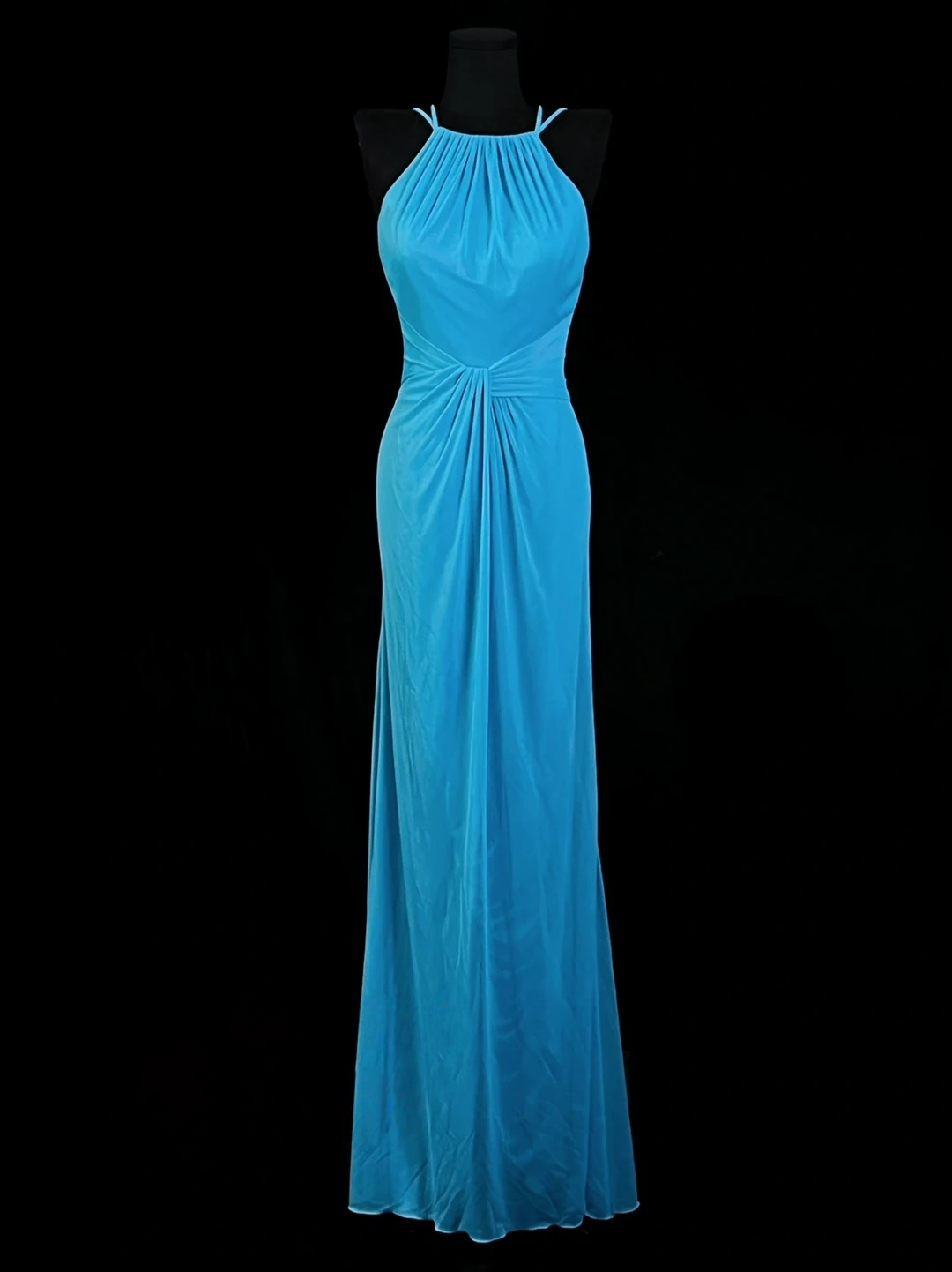 A Line Blue Chiffon Wedding Guest Dress Formal Prom Dress J10139