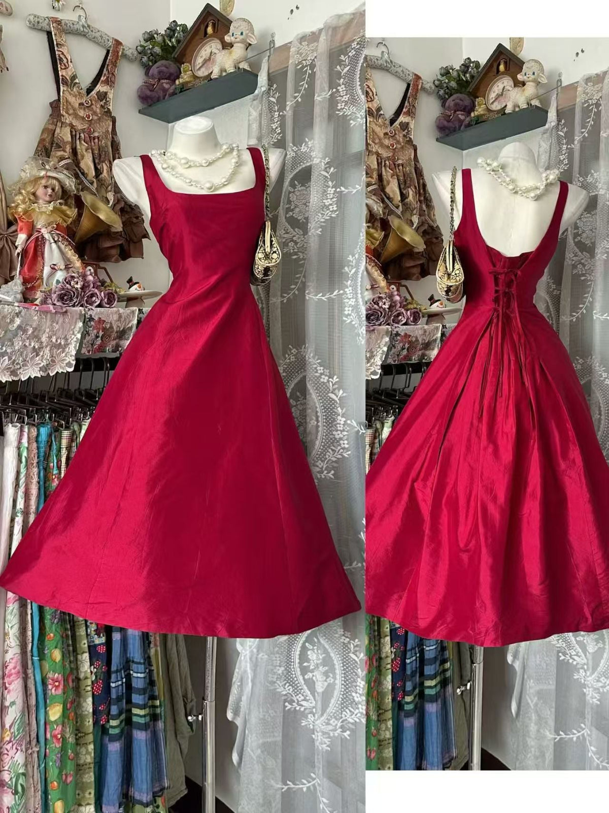 A-Line Burgundy A-Line Short Homecoming Dress