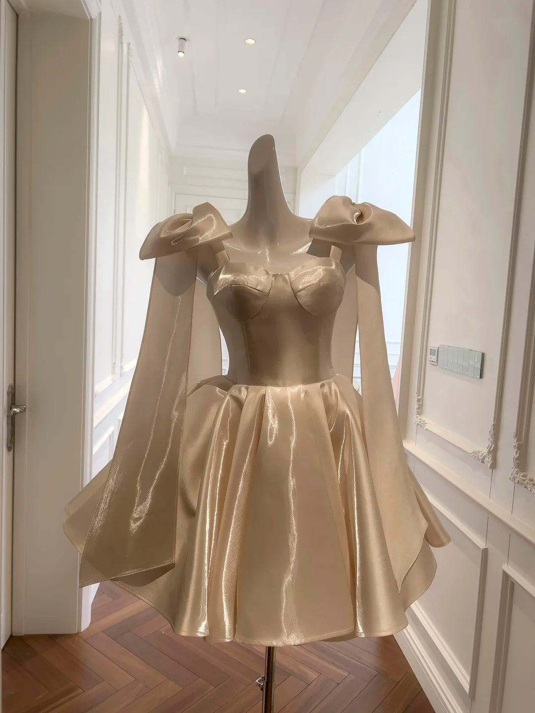 A-Line Champagne Birthday Dress Sweet Graduation Dress