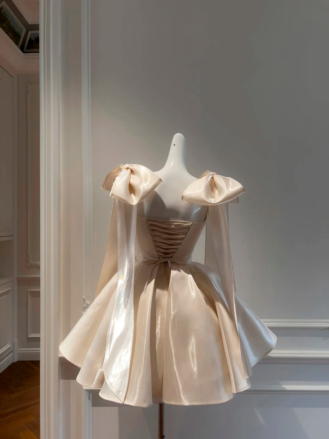 A-Line Champagne Birthday Dress Sweet Graduation Dress