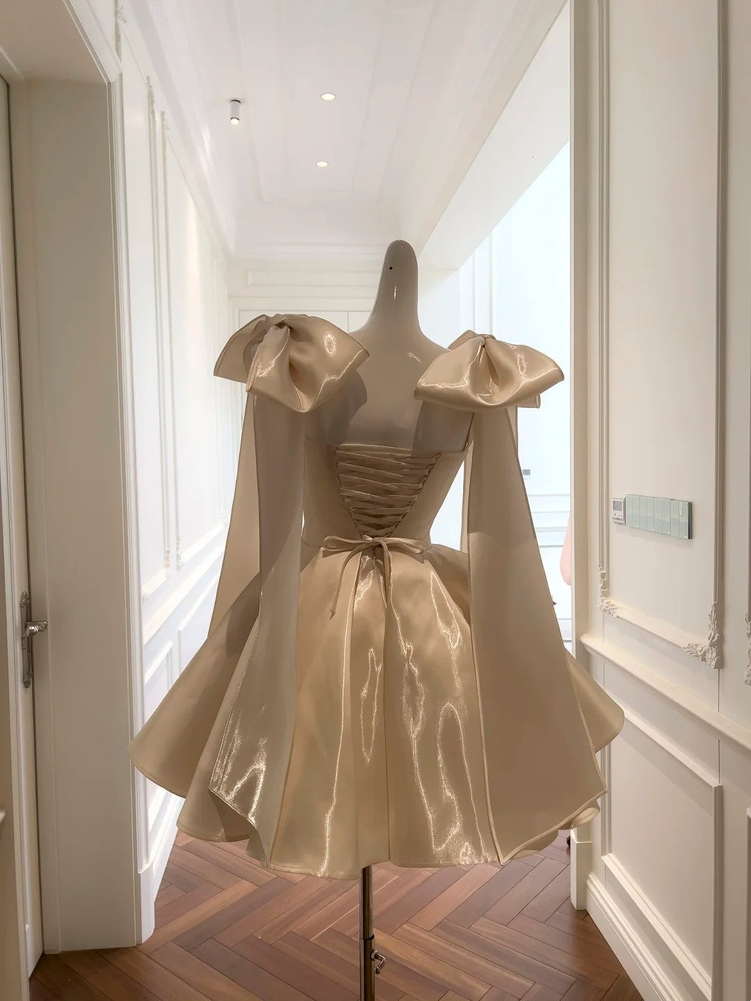 A-Line Champagne Birthday Dress Sweet Graduation Dress
