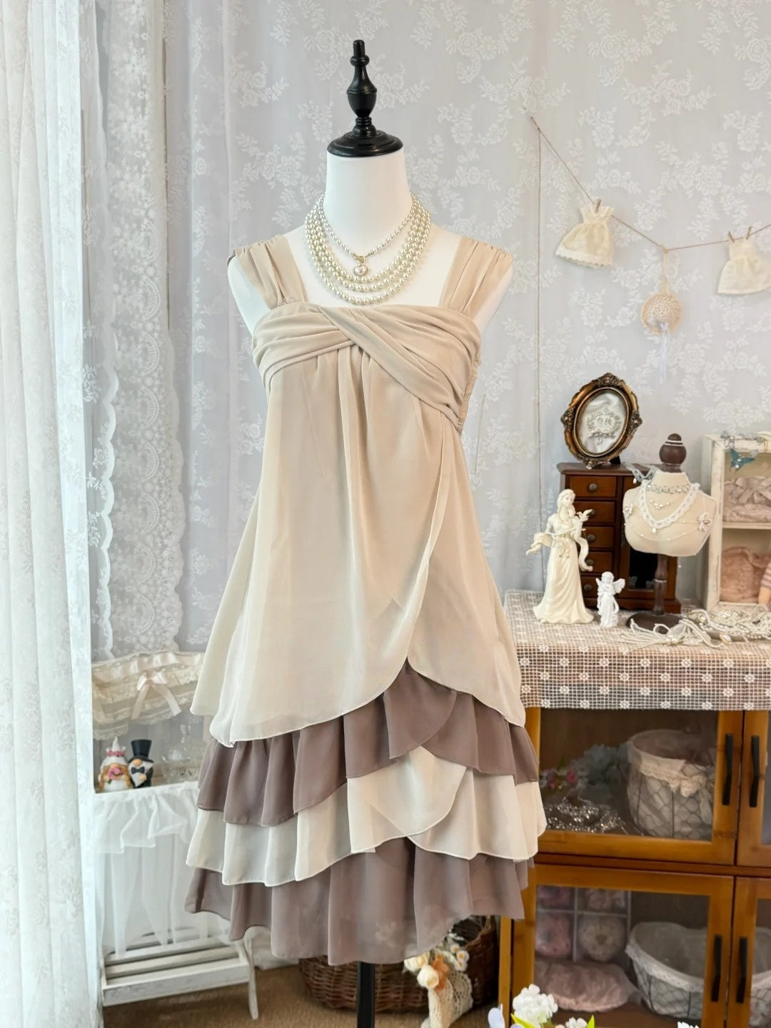 A-Line Chiffon Retro Homecoming Dress Ruffled Short Dress