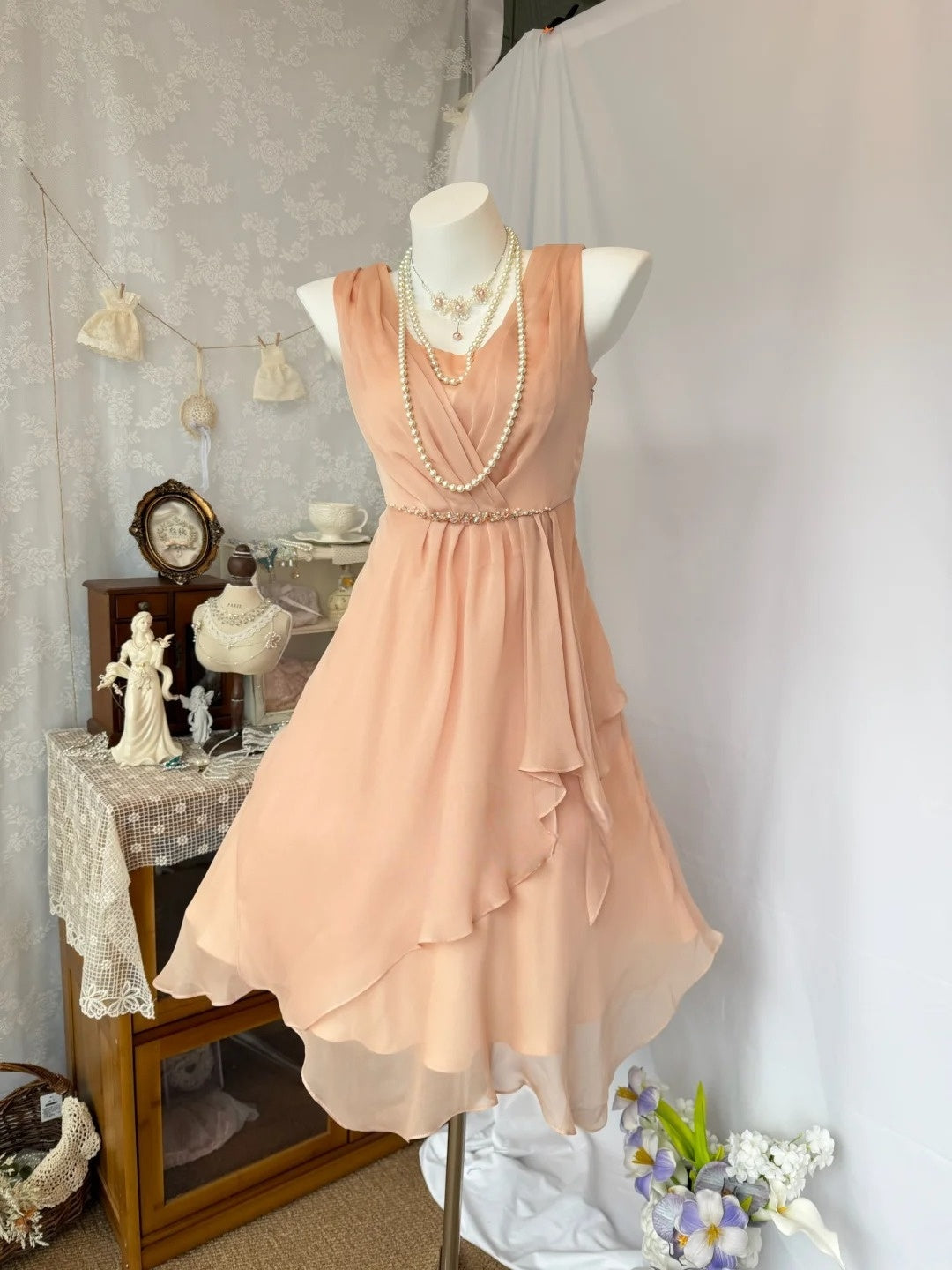 A Line Chiffon Ruffled Short Homecoming Dress J10735