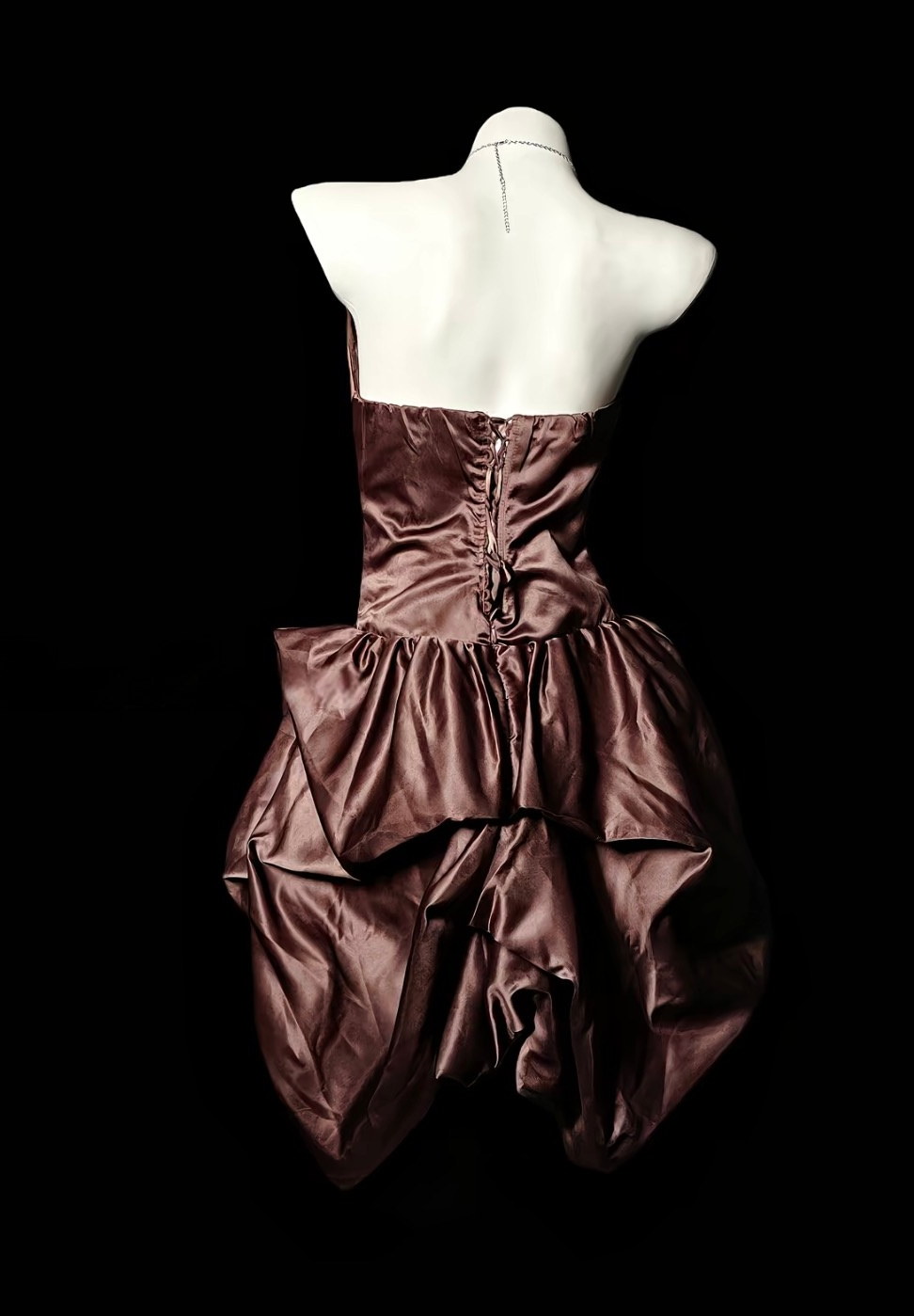 A-Line Coffee Short Birthday Dress Satin Homecoming Dress