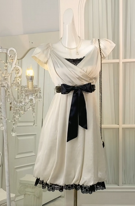 A-Line Light Champagne Modest Homecoming Dress