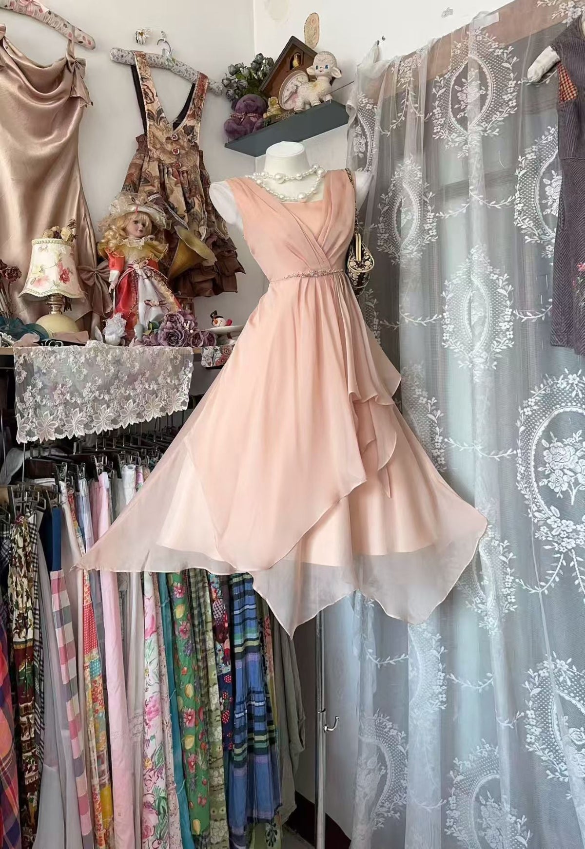 A Line Pink Birthday Dress Beaded Homecoming Dress J10080