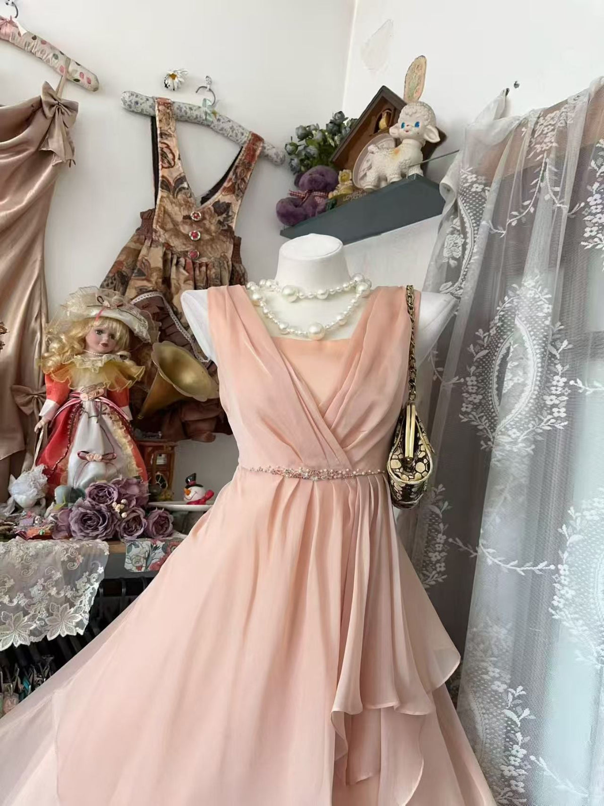 A Line Pink Birthday Dress Beaded Homecoming Dress J10080