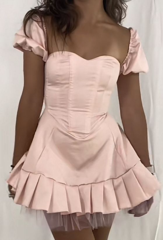A-Line Pink Satin Birthday Dress Short Homecoming Dress