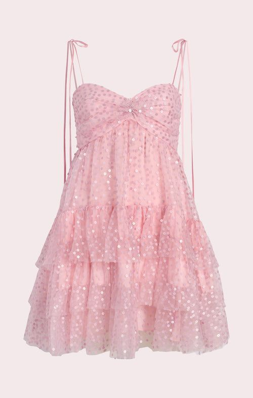 Sweet Pink Spaghetti Straps A Line Layered Short Homecoming Dress Birthday Party Dress