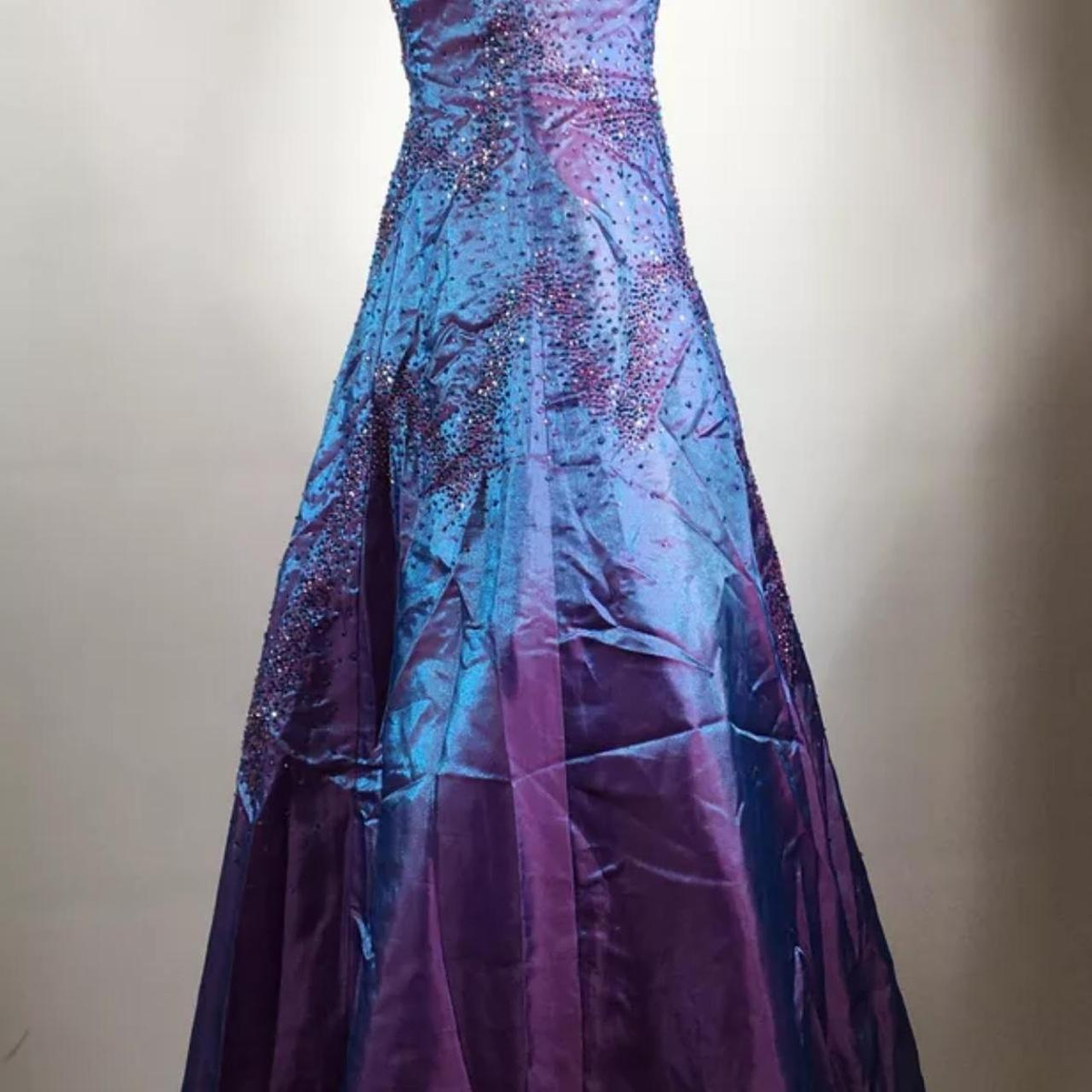 Gorgeous Purple Beaded A Line Evening Gown Spaghetti Straps Party Prom Dress Y7955 - View 7 | VelvetHem