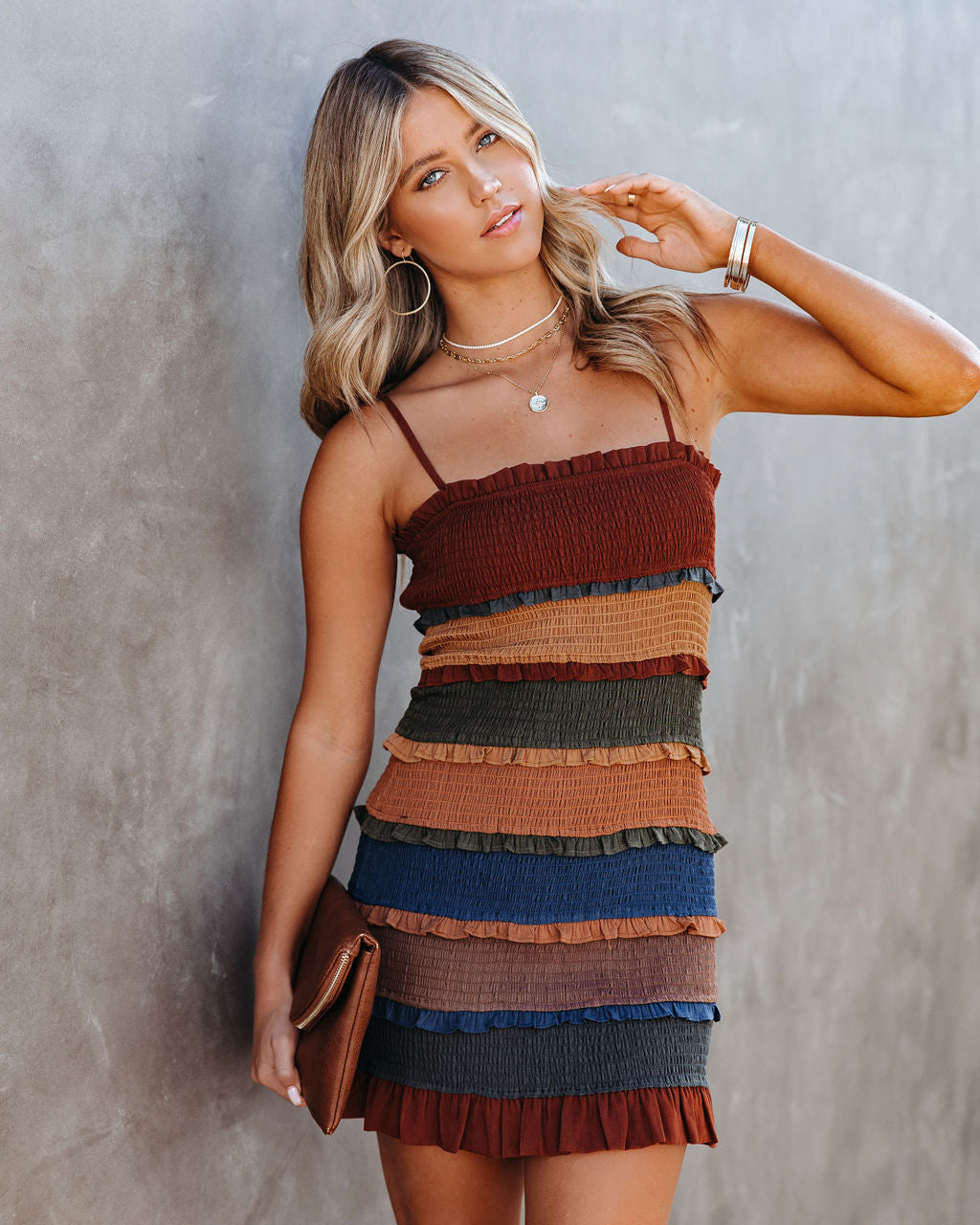 Aliza Smocked Ruffle Tiered Mini Dress FINAL