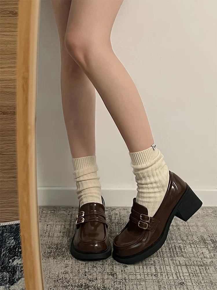 Fur Soft Casual Round Toe Shallow Mouth AllMatch Low Heels Dress Oxfords Loafers