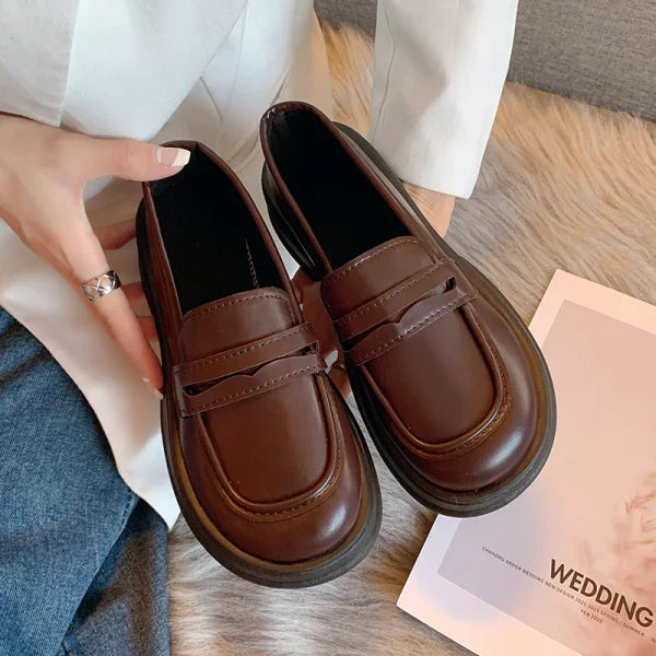 Fur Soft Casual Round Toe Shallow Mouth AllMatch Low Heels Dress Oxfords Loafers