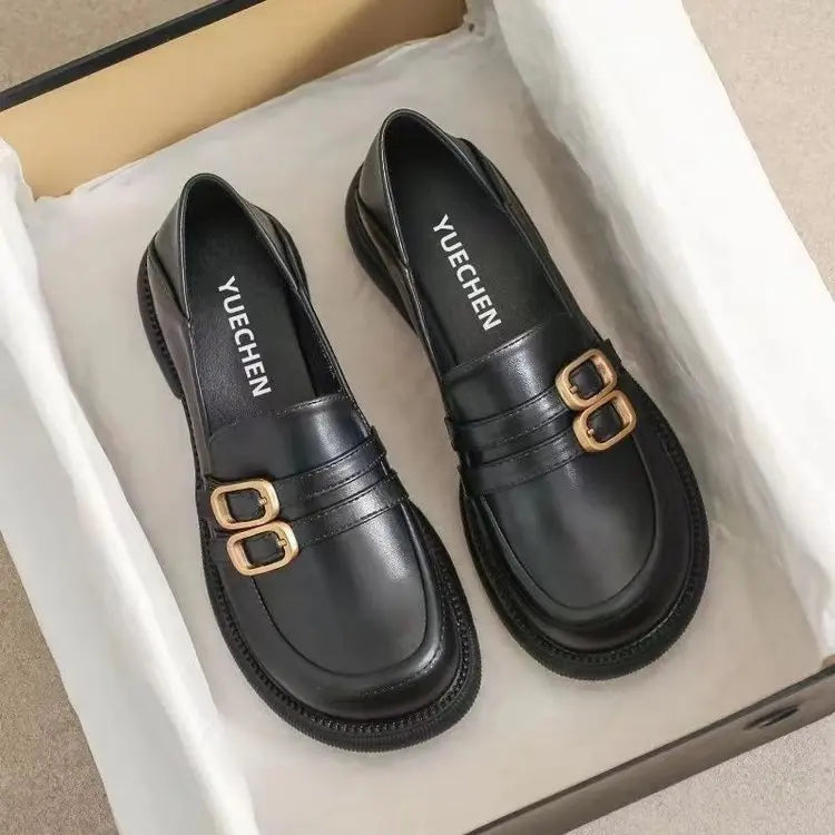 Fur Soft Casual Round Toe Shallow Mouth AllMatch Low Heels Dress Oxfords Loafers