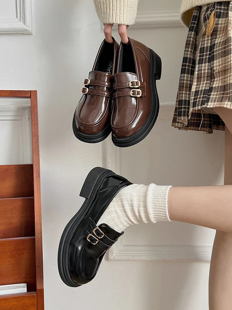Fur Soft Casual Round Toe Shallow Mouth AllMatch Low Heels Dress Oxfords Loafers