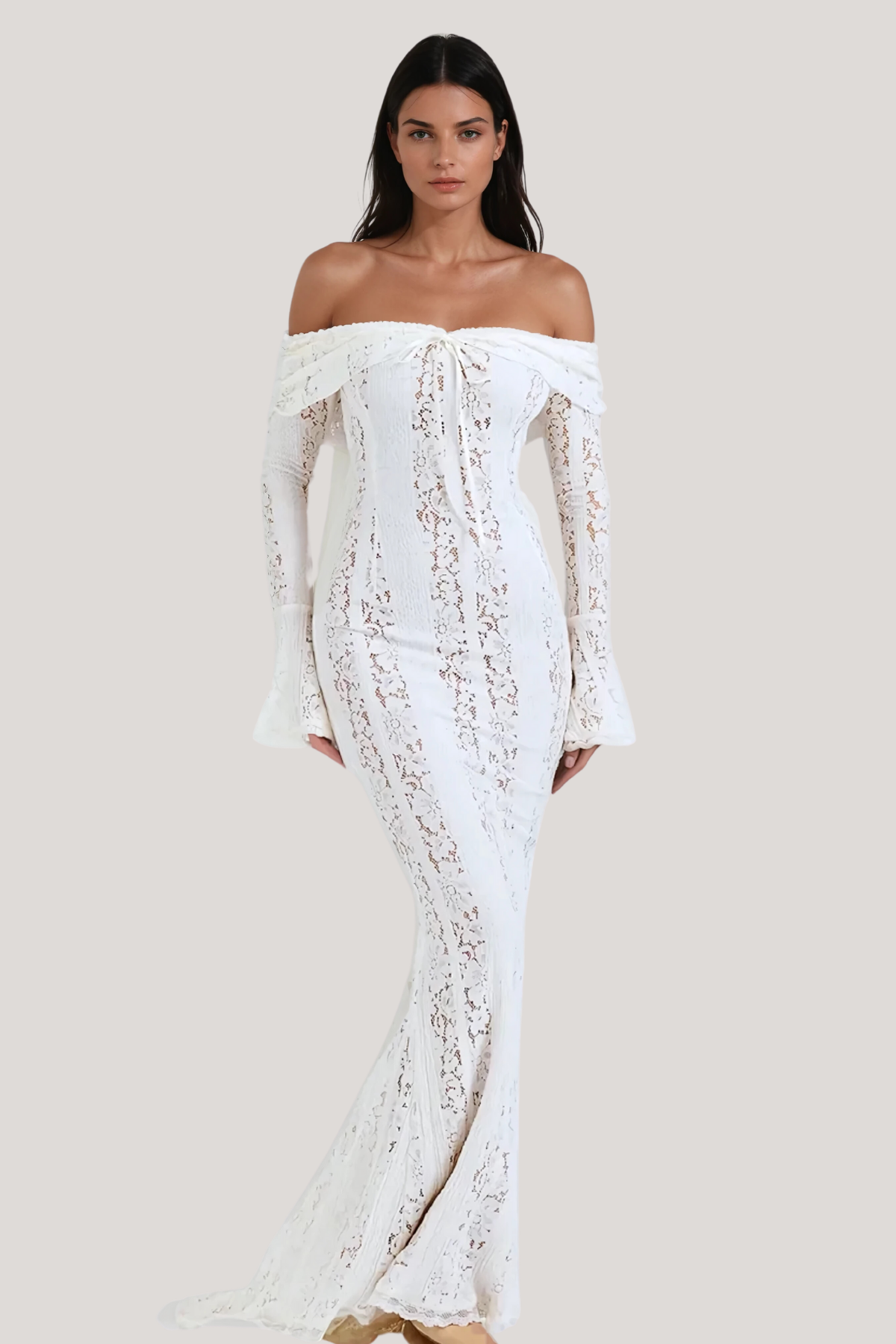 Lana Off - Shoulder Lace Maxi Dress