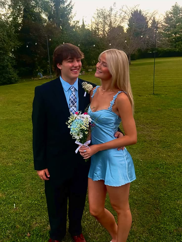 Appliques Blue Satin Homecoming Dress Short Cocktail Dress
