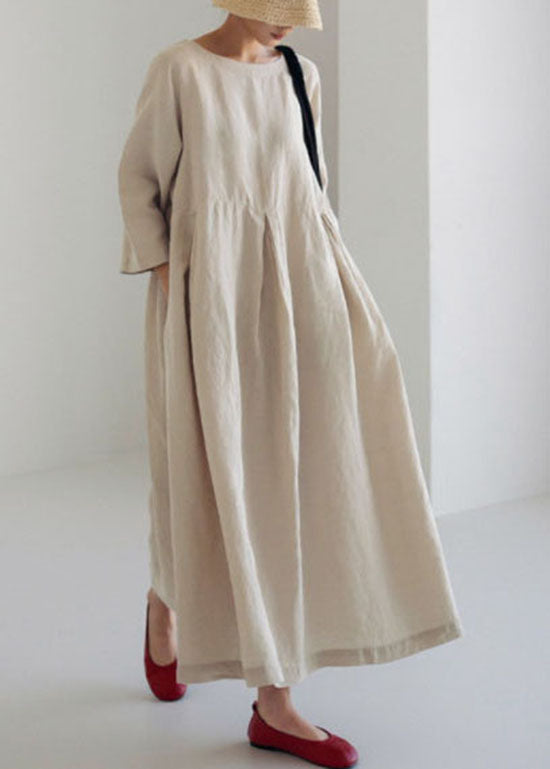 White Flower Print Cotton Dresses Pockets Patchwork Summer