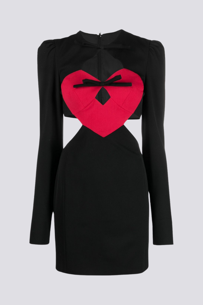 Petra Effortless Long Sleeved Mini Dress with Cut Outs and Bow Elevated Occasion Wear