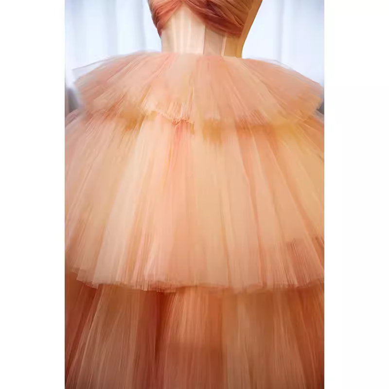 Vintage Ball Gown Strapless Tulle Pink Sweet 16 Dresses - View 4 | FashionDia