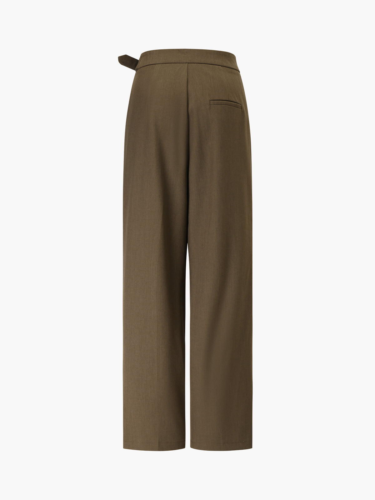 Business Casual Belted Trendy Straight Leg Dress Pants