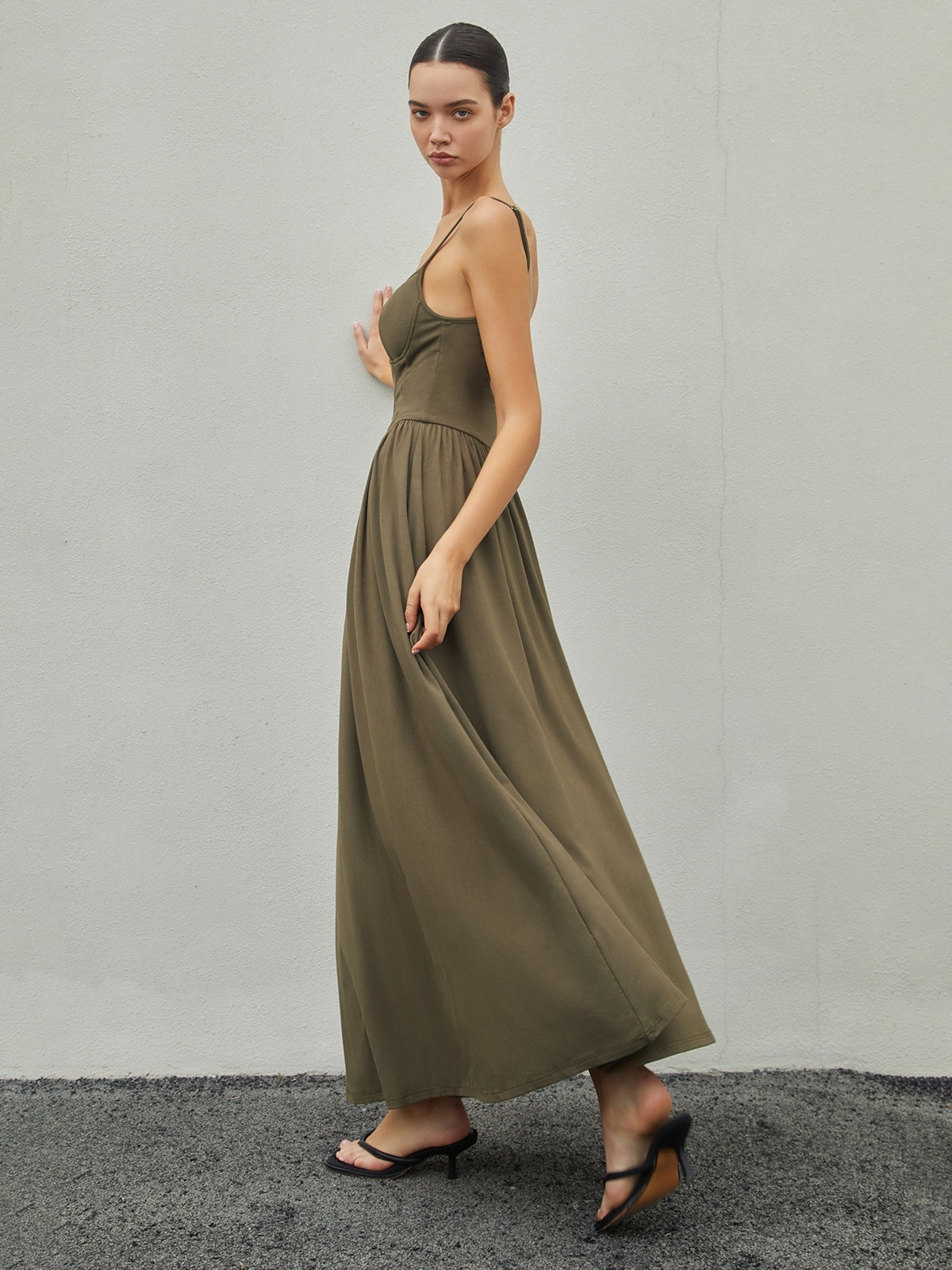Bustier Corset Open Trendy Back Long Tank Dress