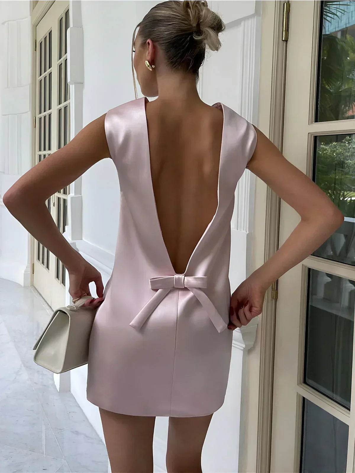 Katira Backless Satin Dress