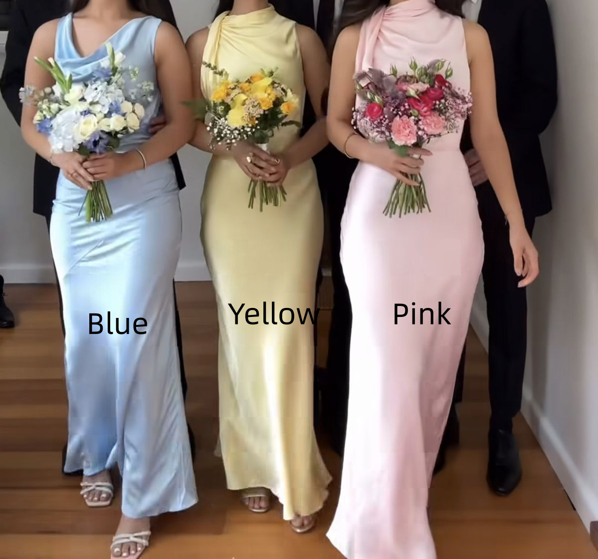 Sweet Sleeveless Satin Mermaid Prom Dress Formal Bridesmaid Dress - View 5 | FashionDia
