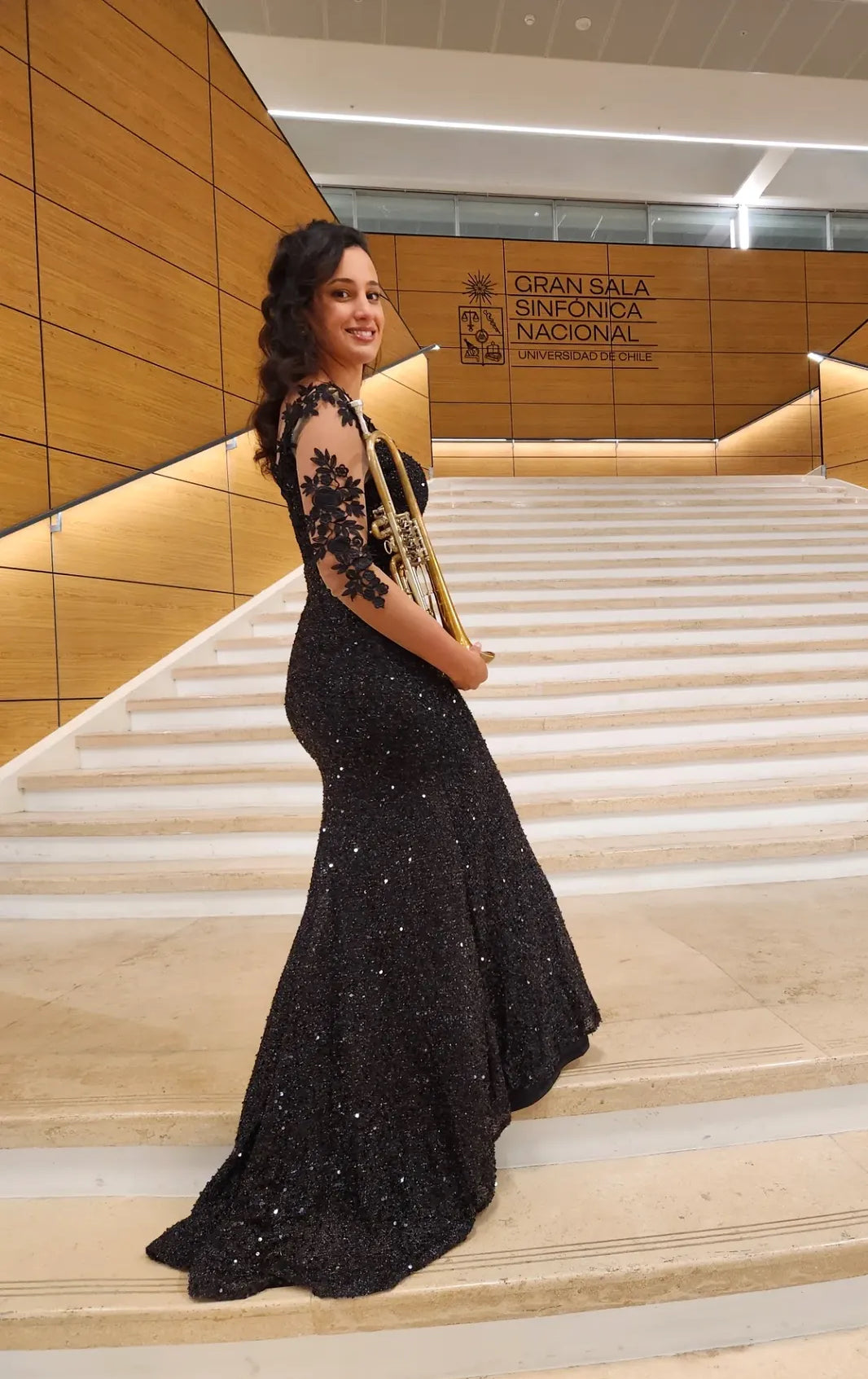 Black Mermaid Sparkling Evening Dress Applique Sleeves Prom Dress