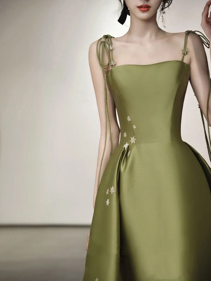 Spaghetti Straps Satin Prom Dress A-line Simple Floor Length Evening Gown Y7011 - View 2 | VelvetHem