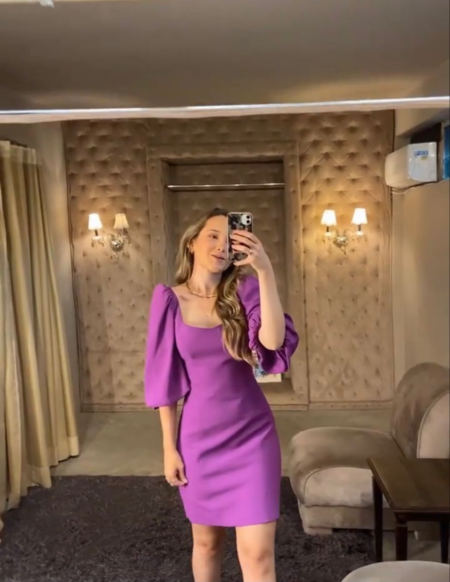 Charming Purple Slim Dress,Purple Homecoming Dress