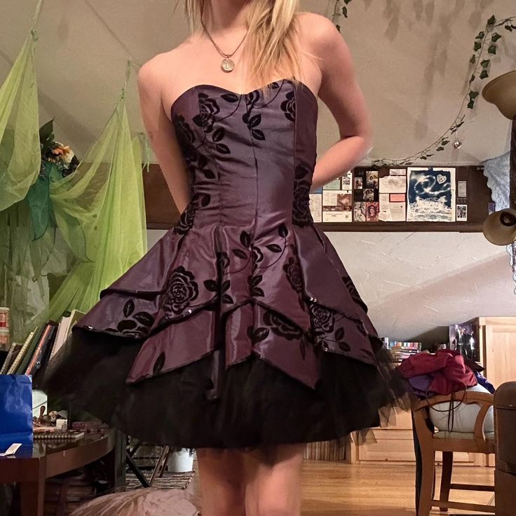 Vintage Satin Tulle Tiered A Line Mini Prom Dress Homecoming Dress
